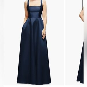 Sz 14 Nordstrom Dressy Collection satin gown- midnight blue